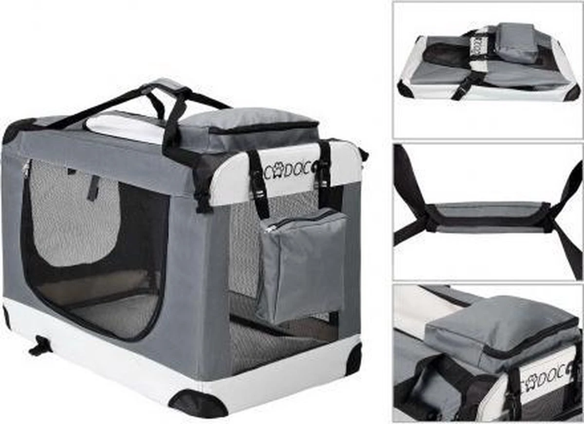 Cadoca Hondentransportbox Opvouwbaar - Maat M 5 Cadoca Hondentransportbox Opvouwbaar - Maat M - Afbeelding 5