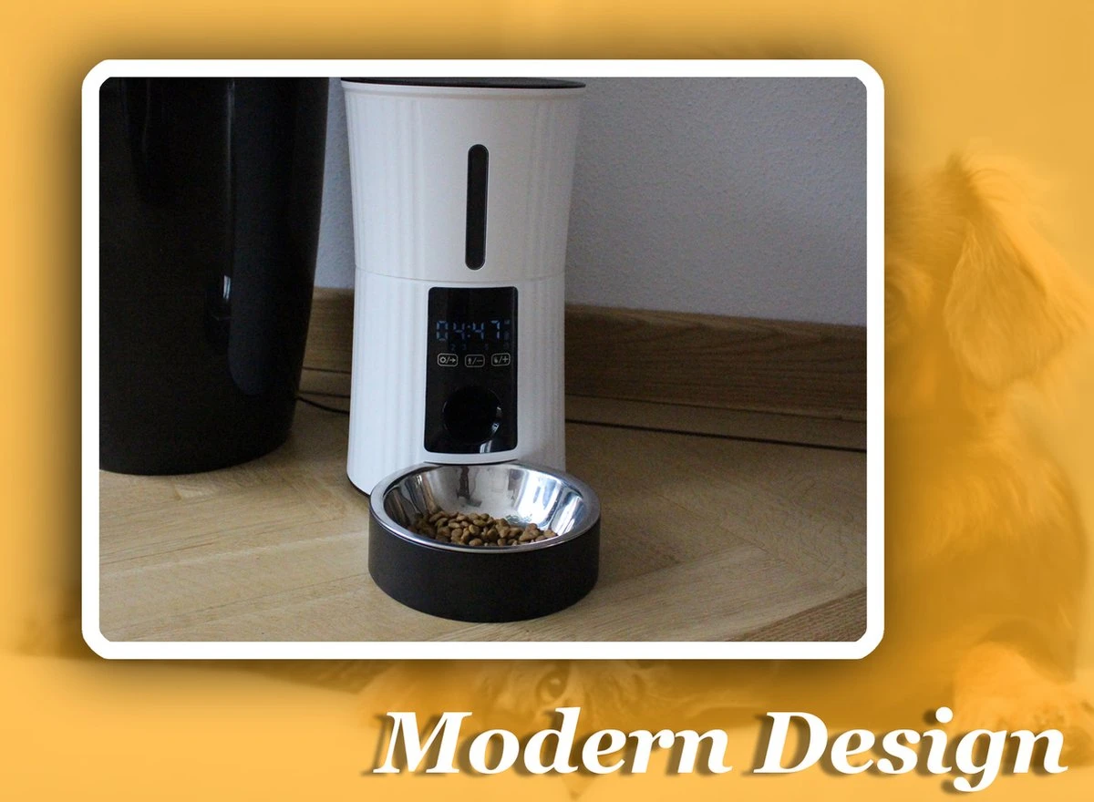 Merkloos Automatische Voerbak Kat En Hond 4L – Voerautomaat - Voerdispenser Huisdier – Smart Automatic Pet Feeder – Met Voicerecorder - Wit 5 Merkloos Automatische Voerbak Kat En Hond 4L – Voerautomaat - Voerdispenser Huisdier – Smart Automatic Pet Feeder – Met Voicerecorder - Wit - Afbeelding 5