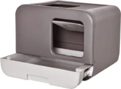 Kattenbak - 2 Uitgangen - Kattentoilet - Uitschuifbare Bodem - Met Schepje - Grijs 53 X 40 X 40 Cm -Dieren Product Winkel 1200x884 1