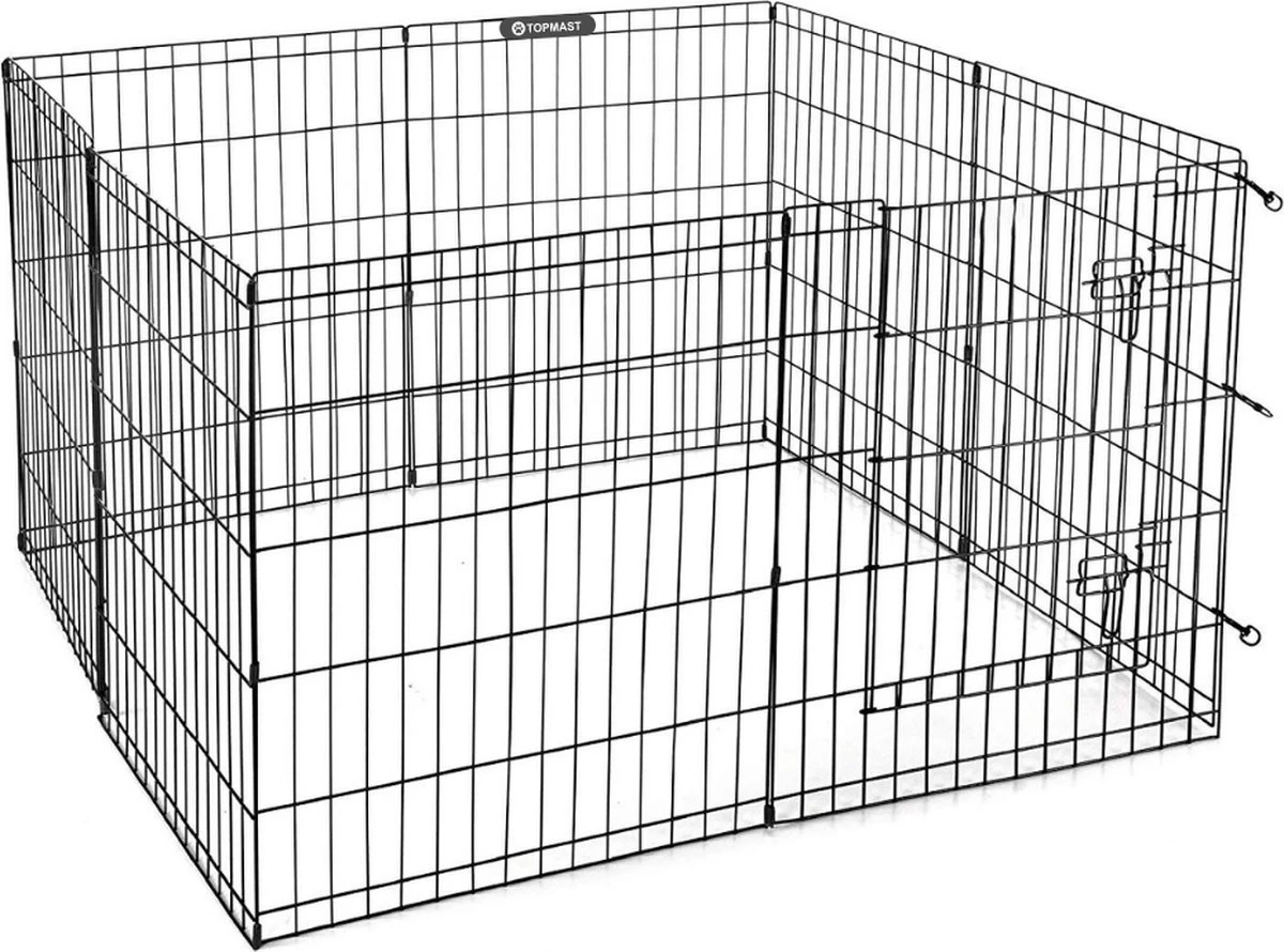 Topmast Puppyren Uitvouwbaar - Zwart - 560 Cm Omtrek - 76 Cm Hoog - Opvouwbaar - Expandable XL - Hondenren 1 Topmast Puppyren Uitvouwbaar - Zwart - 560 Cm Omtrek - 76 Cm Hoog - Opvouwbaar - Expandable XL - Hondenren