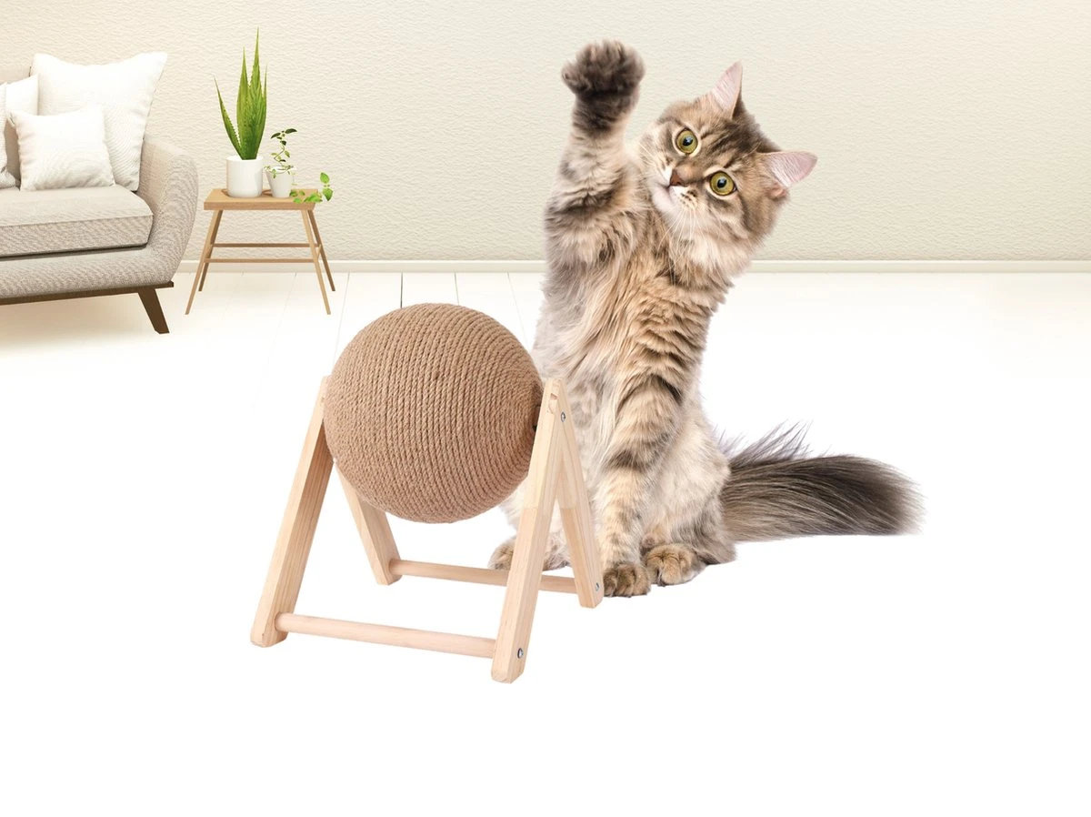 Janse Katten Krab Bal - Katten Speelgoed - Krabmeubel - Kattenkrabpaal - Krabplank - Krabbal - Kattenspeeltje - Krabbol - Inclusief Kattenkruid 3 Janse Katten Krab Bal - Katten Speelgoed - Krabmeubel - Kattenkrabpaal - Krabplank - Krabbal - Kattenspeeltje - Krabbol - Inclusief Kattenkruid - Afbeelding 3