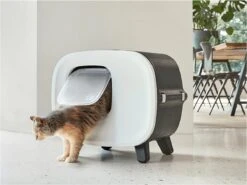 Savic Kattenbak Mira Deluxe Antraciet / Wit 56x45x50,5 Cm -Dieren Product Winkel 1200x900