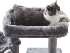 ACAZA Krabpaal, Kattenboom Met Krabbord En Huisjes Voor Meerdere Katten, Lichtgrijs -Dieren Product Winkel 1200x902