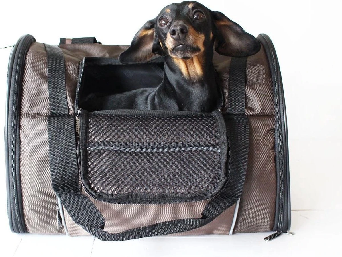 Trixie Hondentas Shiva Bruin / Beige - 41X30X21 CM 2 Trixie Hondentas Shiva Bruin / Beige - 41X30X21 CM - Afbeelding 2