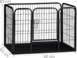 Relaxdays Puppyren - Hondenren - Puppykennel - Konijnenren - Bodem - Metaal - Div. Grootte - M -Dieren Product Winkel 1200x906 4