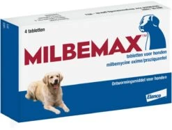 Milbemax Ontworming Tabletten Hond Groot 10 - 75 Kg 4 Tabletten -Dieren Product Winkel 1200x908 1