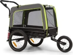 Klarfit Husky Vario 2-in-1 Hondenfietskar Hondenbuggy 240 Liter - Past Bij Alle Fietsen Met 26-28"- 600D Oxford Canvas