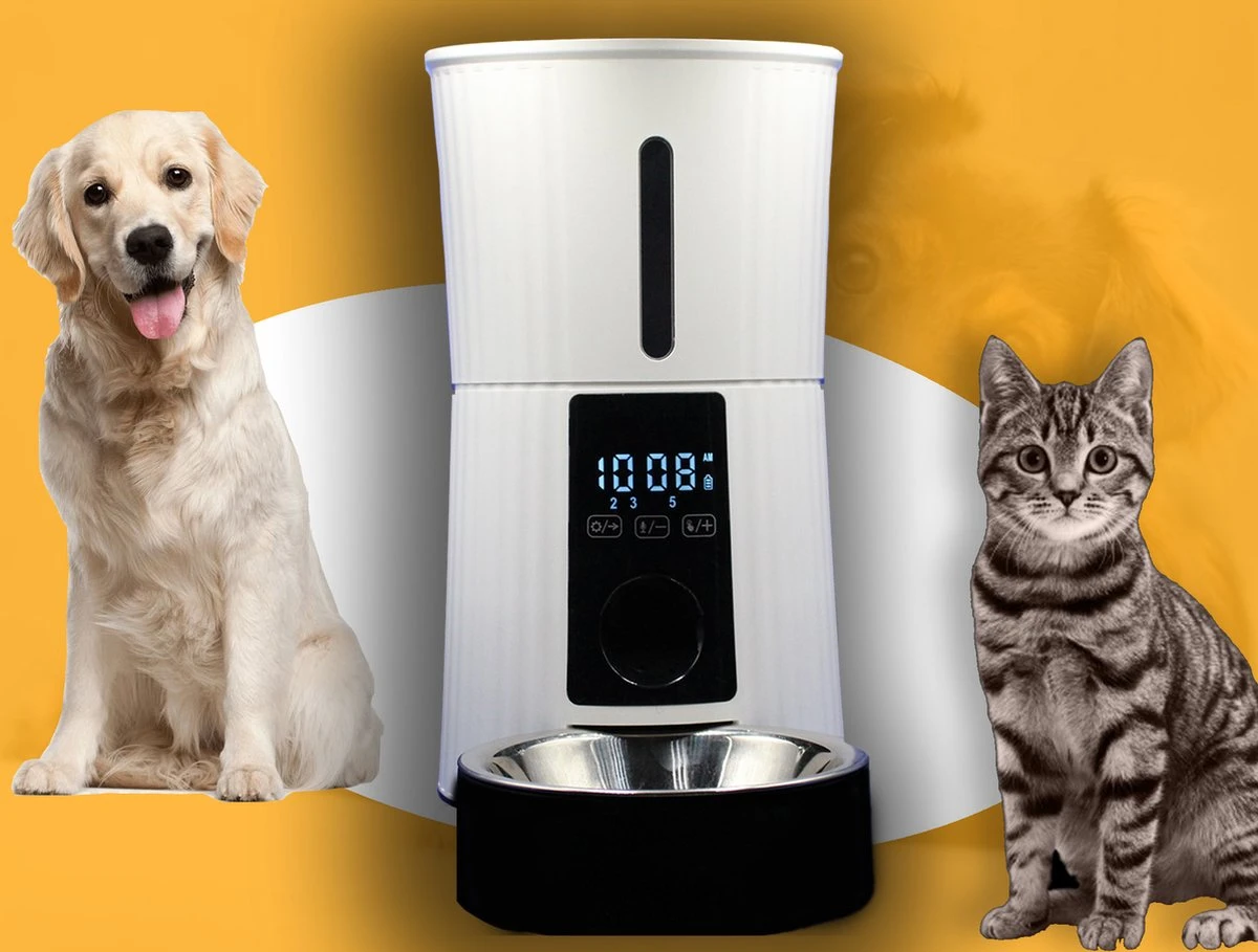 Merkloos Automatische Voerbak Kat En Hond 4L – Voerautomaat - Voerdispenser Huisdier – Smart Automatic Pet Feeder – Met Voicerecorder - Wit 10 Merkloos Automatische Voerbak Kat En Hond 4L – Voerautomaat - Voerdispenser Huisdier – Smart Automatic Pet Feeder – Met Voicerecorder - Wit - Afbeelding 10