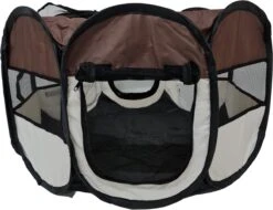 Dailyibed Opvouwbare Puppyren - Bruin - 115x115x58 Cm - Incl. Draagtas - Incl. Voederbak -Dieren Product Winkel 1200x921 8
