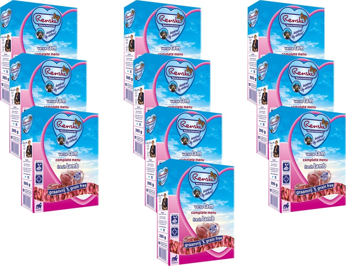Renske Hond Vers Adult Graanvrij - Lam - Hondenvoer - 10 X 395 G 8 Renske Hond Vers Adult Graanvrij - Lam - Hondenvoer - 10 X 395 G - Afbeelding 8