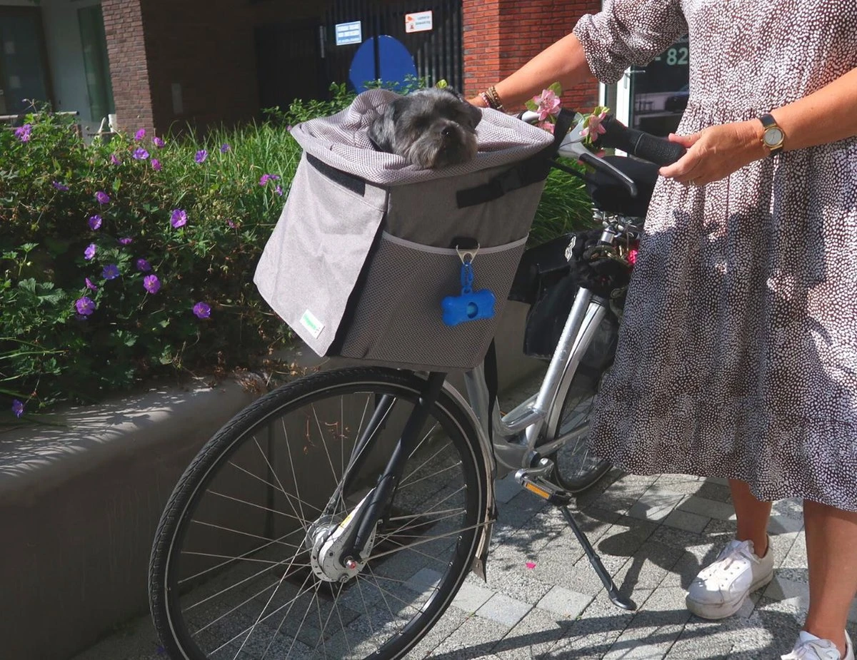 Petspace - Huisdieren Fietstas - Honden Fietsmand - Stuurtas Fiets - Fietsmand Voor Honden - Hondenfietsmand Voorop - Grijs 14 Petspace - Huisdieren Fietstas - Honden Fietsmand - Stuurtas Fiets - Fietsmand Voor Honden - Hondenfietsmand Voorop - Grijs - Afbeelding 14