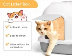 Nobleza ZSW - Kattenbak Met Kattenbakschep - 54x41x45 Cm - Grijs- L -Dieren Product Winkel 1200x943