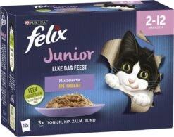 Felix Elke Dag Feest Mix Selectie In Gelei Junior - Katten Droogvoer - 48 X 85g -Dieren Product Winkel 1200x947 1