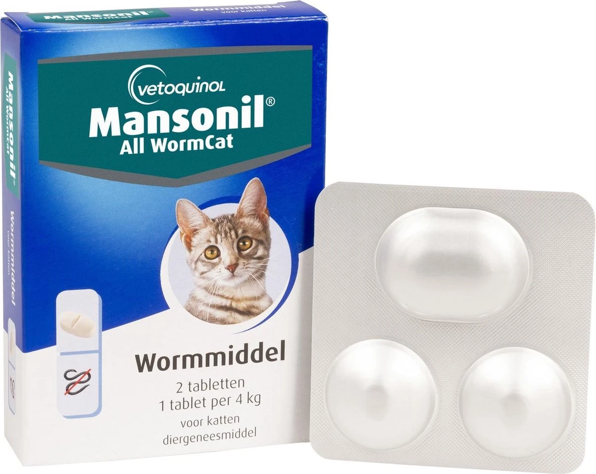Mansonil All Worm Cat Ontworming - Kat - 2 Tabletten 5 Mansonil All Worm Cat Ontworming - Kat - 2 Tabletten - Afbeelding 5
