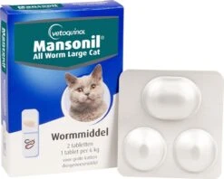 Mansonil All Worm Large Cat Ontworming - Grote Kat - 2 Tabletten -Dieren Product Winkel 1200x960 2