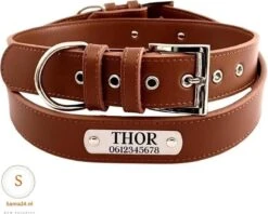 Honden Halsband Met Naam En Telefoonnummer - Leer 100% - Hondenhalsband Met ID TAG - Maat M -Dieren Product Winkel 1200x964 4