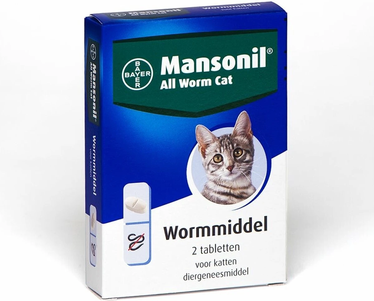 Mansonil All Worm Cat Ontworming - Kat - 2 Tabletten 1 Mansonil All Worm Cat Ontworming - Kat - 2 Tabletten