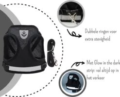 Merkloos Kittentuigje - Kattentuigje Reflecterend - Kattenharnas - Kattentuig Met Looplijn - Zwart - Maat XS -Dieren Product Winkel 1200x967 2