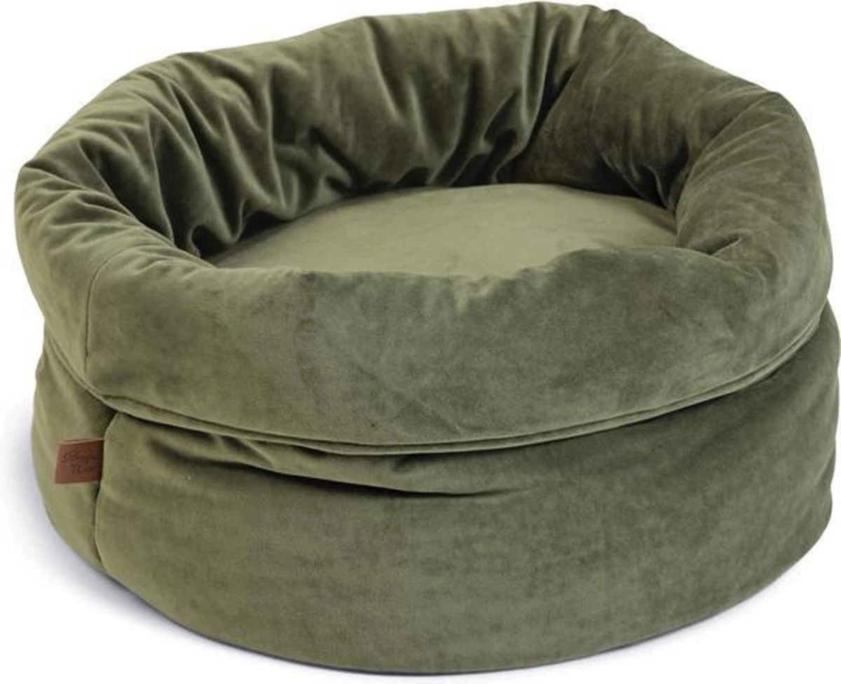 Designed By Lotte Fluco Kattenmand - Fluweel - Groen - 45x45x35 Cm 1 Designed By Lotte Fluco Kattenmand - Fluweel - Groen - 45x45x35 Cm