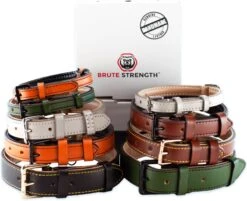 Brute Strength - Luxe Leren Halsband Hond - Bruin Met Zwarte Stiksels - XL - (56 - 63) X 3,5 Cm -Dieren Product Winkel 1200x978 5