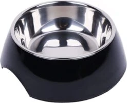 DDOXX Voerbak, Antislip | Vele Kleuren & Maten | Voor Kleine & Grote Honden | Voerbak Kat | Hondenbak Hond | Kattenbak Roestvrijstalen Bak | Melamine Bak | Zwart, 350 Ml