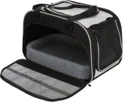 TRIXIE Huisdierenwoon- En Transporttas Valery Zwart En Grijs -Dieren Product Winkel 1200x993 4