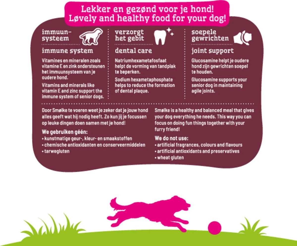 Smolke Senior Maxi - Rijst & Lam - Hondenvoer - 3 Kg 5 Smolke Senior Maxi - Rijst & Lam - Hondenvoer - 3 Kg - Afbeelding 5