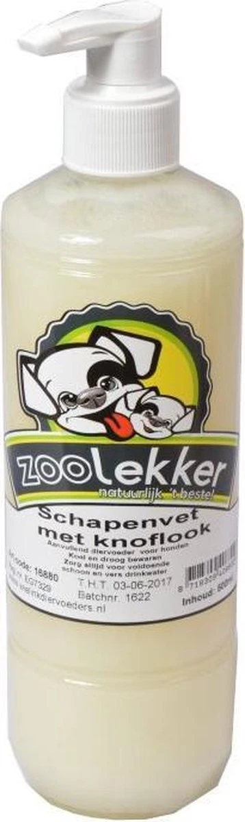 Zoolekker Schapenvet+knoflook - 500ml - Ondersteunende Olie - Hond En Kat 1 Zoolekker Schapenvet+knoflook - 500ml - Ondersteunende Olie - Hond En Kat