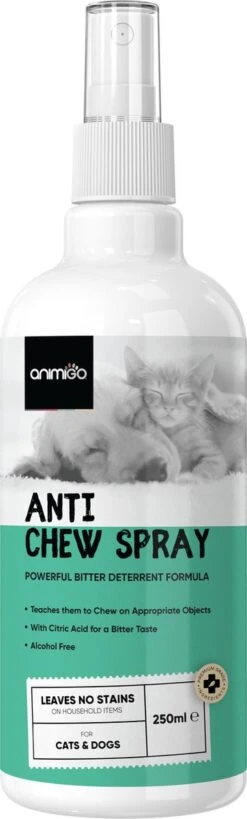 Animigo Anti Bijt En Knaag Spray Voor Honden En Katten - 250 Ml - Tegen Ongewenst Knagen En Bijten - 100% Natuurlijk