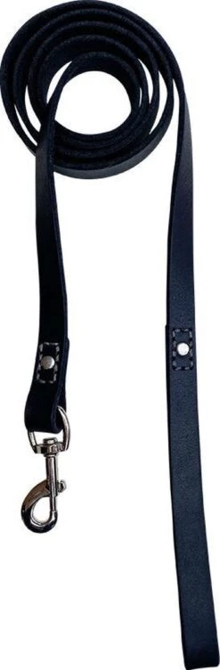 Hondenriem - 220cm – Zwarte Riem - Leren Hondenriem Met Stiksels – 100% Volnerfleer - Hond - Leer - Leder -Dieren Product Winkel 394x1200 1