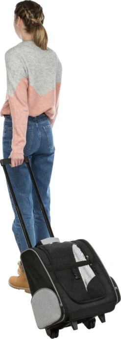 Trixie Reismand Trolley Zwart / Grijs - 36X27X50 CM -Dieren Product Winkel 428x1200 4