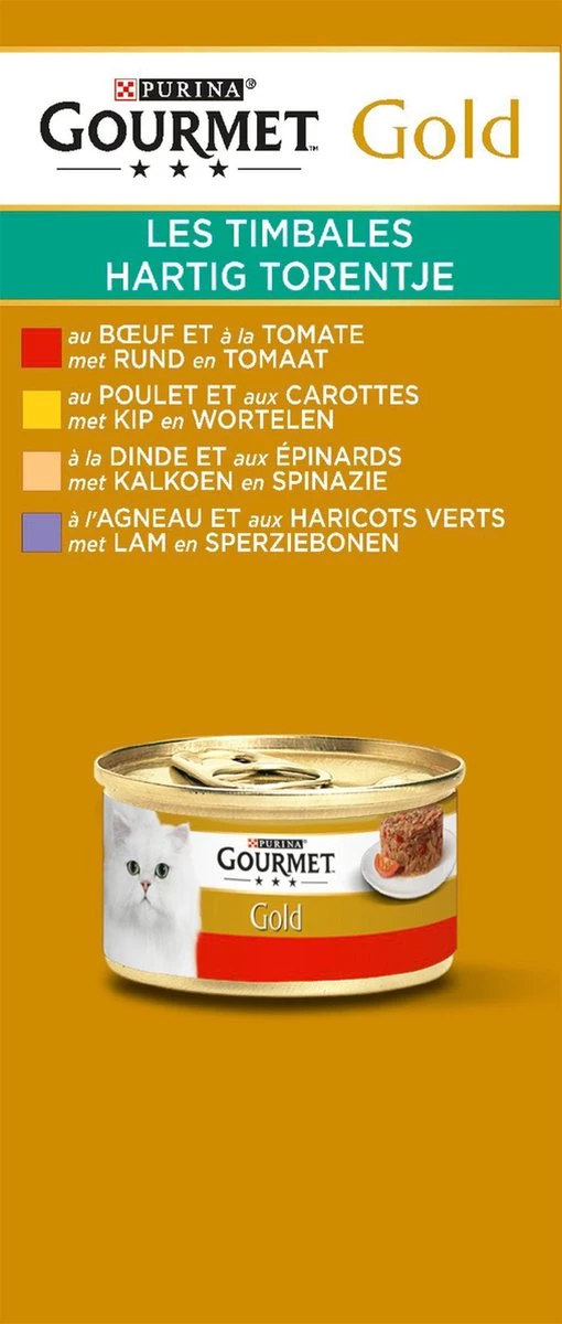 Gourmet Gold Hartig Torentje - Kattenvoer Natvoer - Vlees Met Groente Mix - 48 X 85 G 8 Gourmet Gold Hartig Torentje - Kattenvoer Natvoer - Vlees Met Groente Mix - 48 X 85 G - Afbeelding 8