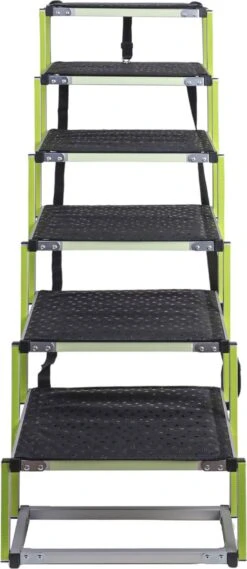 Hondentrap Auto Voor Grote En Kleine Honden PRIORPET - Oplichtende Markering - Opvouwbare Autotrap Voor Stijve Gewrichten - Hondenloopplank Geschikt Voor Alle Auto's - Antislip - 6 Treden -Dieren Product Winkel 521x1200