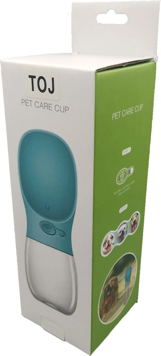 Honden Waterfles 350ml - Bidon/Fles - Hond/Katten/Huisdieren Drinkfles - Blauw 4 Honden Waterfles 350ml - Bidon/Fles - Hond/Katten/Huisdieren Drinkfles - Blauw - Afbeelding 4