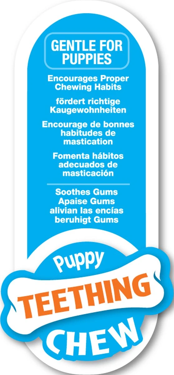 Nylabone Puppy Teething Pacifier Flexible - Hondenspeelgoed - Bacon 215x100x38 Mm 108 G Roze Blauw Groen Tot 11kg Small 2 Nylabone Puppy Teething Pacifier Flexible - Hondenspeelgoed - Bacon 215x100x38 Mm 108 G Roze Blauw Groen Tot 11kg Small - Afbeelding 2