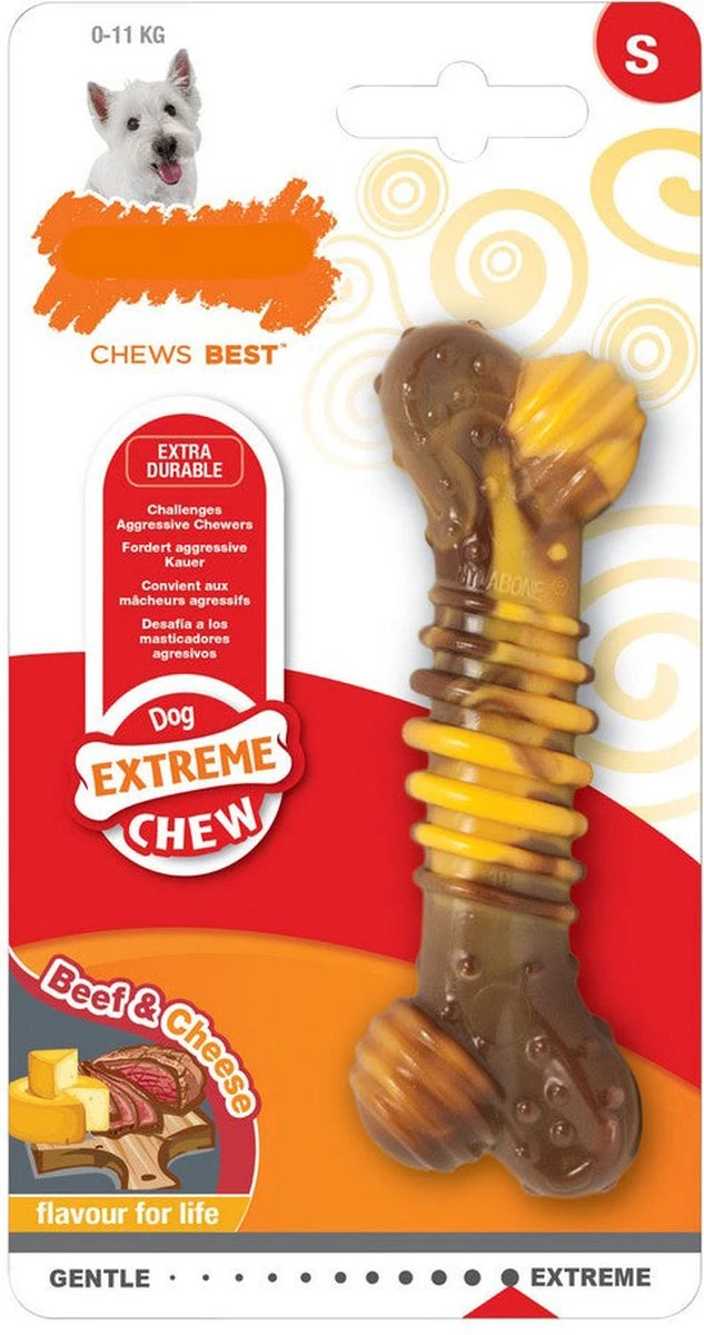 Nylabone Extreme Kauwbot Met Rund- En Kaassmaak - Voor Krachtige Kauwers - In S/M/XL - X-Large 16 Nylabone Extreme Kauwbot Met Rund- En Kaassmaak - Voor Krachtige Kauwers - In S/M/XL - X-Large - Afbeelding 16