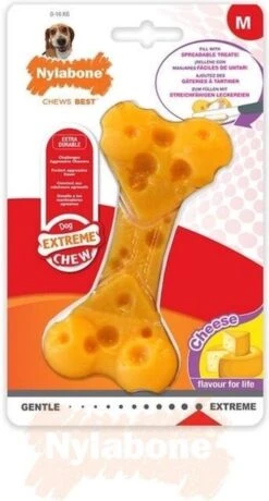 Nylabone Extreme Kauwbot Met Kaassmaak - Voor De Krachtigste Kauwers - Vulbaar Met Smeersels Zoals Pindakaas - XS/M/L - Large -Dieren Product Winkel 645x1200 4