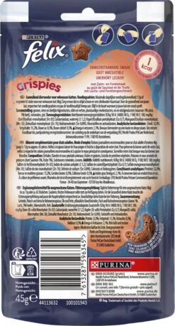 Felix Crispies - Kattensnacks Zalm & Forel - 8 X 45g -Dieren Product Winkel 646x1200 2