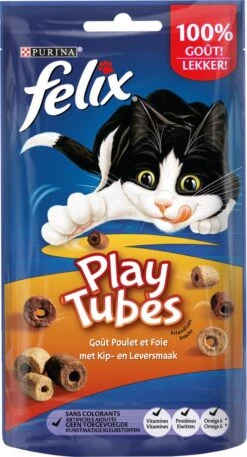 Felix PlayTubes - Kattensnacks - Kip & Lever - 8 X 50g -Dieren Product Winkel 648x1200 1