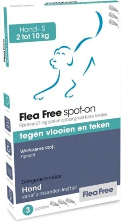 Flea Free Fipralone Spot-on Hond 2 Tot 10 Kg - 3 Pipet -Dieren Product Winkel 656x1200 7