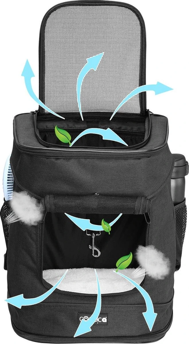 Cadoca Hondenrugzak - Tot 12kg Draagcomfort Verstelbaar - Zwart 13 Cadoca Hondenrugzak - Tot 12kg Draagcomfort Verstelbaar - Zwart - Afbeelding 13