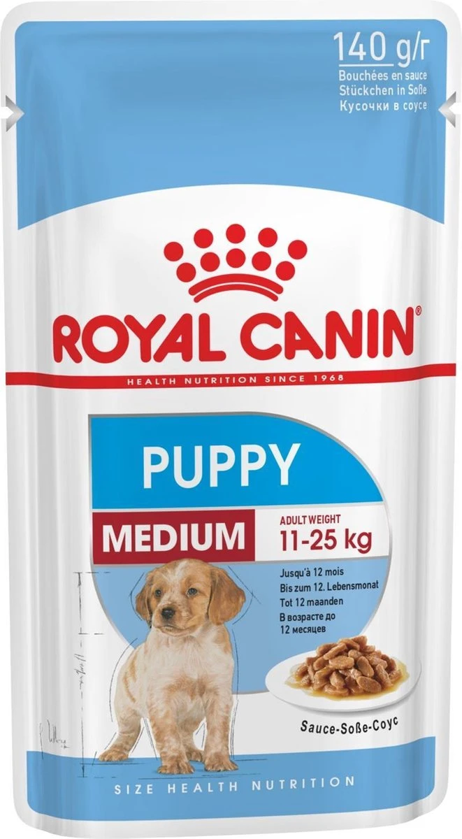 Royal Canin Shn Medium Puppy Pouch - Hondenvoer - 10 X 140 G 1 Royal Canin Shn Medium Puppy Pouch - Hondenvoer - 10 X 140 G