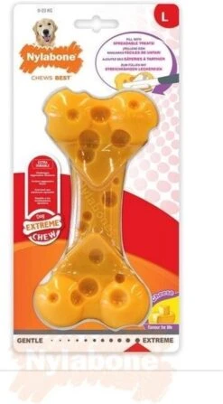 Nylabone Extreme Kauwbot Met Kaassmaak - Voor De Krachtigste Kauwers - Vulbaar Met Smeersels Zoals Pindakaas - XS/M/L - Large -Dieren Product Winkel 663x1200 3