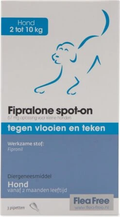 Flea Free Fipralone Spot-on Hond 2 Tot 10 Kg - 3 Pipet -Dieren Product Winkel 664x1200 1