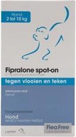 Flea Free Fipralone Spot-on Hond 2 Tot 10 Kg - 3 Pipet -Dieren Product Winkel 673x1200 3