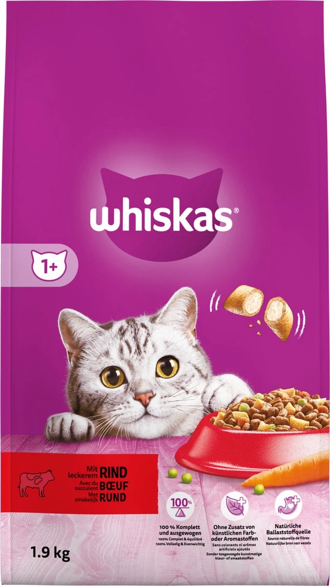 Whiskas Brokjes Adult Rund - Kattenvoer - 1 X 1,9 Kg 3 Whiskas Brokjes Adult Rund - Kattenvoer - 1 X 1,9 Kg - Afbeelding 3