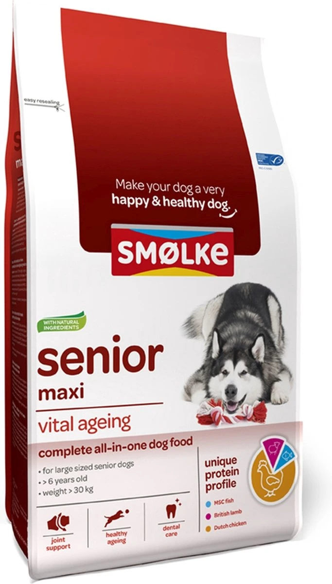 Smolke Senior Maxi - Rijst & Lam - Hondenvoer - 3 Kg 1 Smolke Senior Maxi - Rijst & Lam - Hondenvoer - 3 Kg