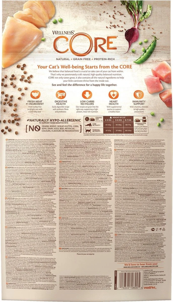 Wellness Core Kattenvoer Original Kalkoen - Kip 4 Kg 4 Wellness Core Kattenvoer Original Kalkoen - Kip 4 Kg - Afbeelding 4