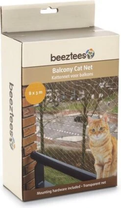 Beeztees - Kattennet - Voor Balkon - Transparant - 8x3 M