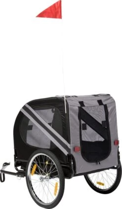 Flamingo Doggy Liner Economy - Hondenfietskar - Grijs/Zwart -Dieren Product Winkel 703x1200 2
